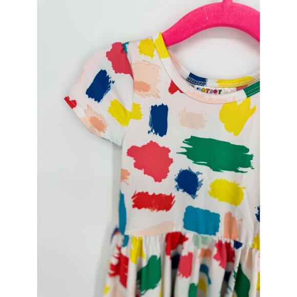 Dotdotsmile Girls Dress Size 12/24 Months Multi Color Blocks New With Tags - Picture 2 of 3